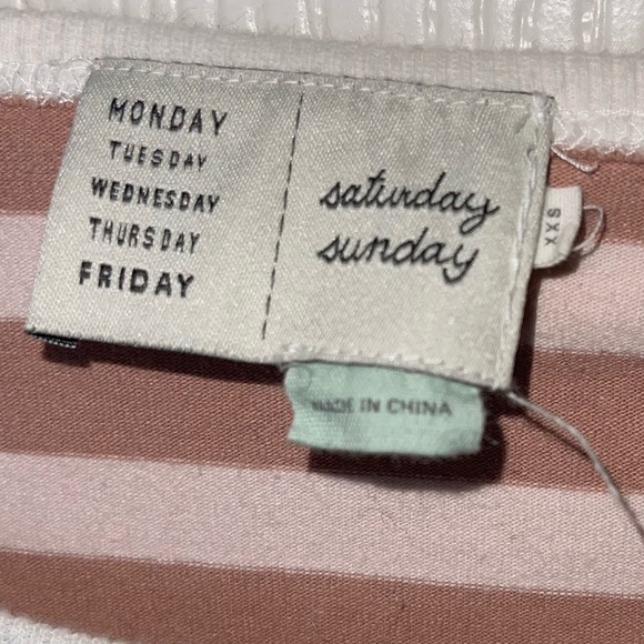 SATURDAY SUNDAY ANTHROPOLOGIE Faith Striped Short Sleeve Maxi T Shirt Dress XXS - Picture 5 of 7